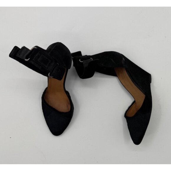 Isabel Marant Pony Hair Black Suede Ankle Strap Wedges Heels Size 8 or EU 38 Mad - Picture 2 of 12